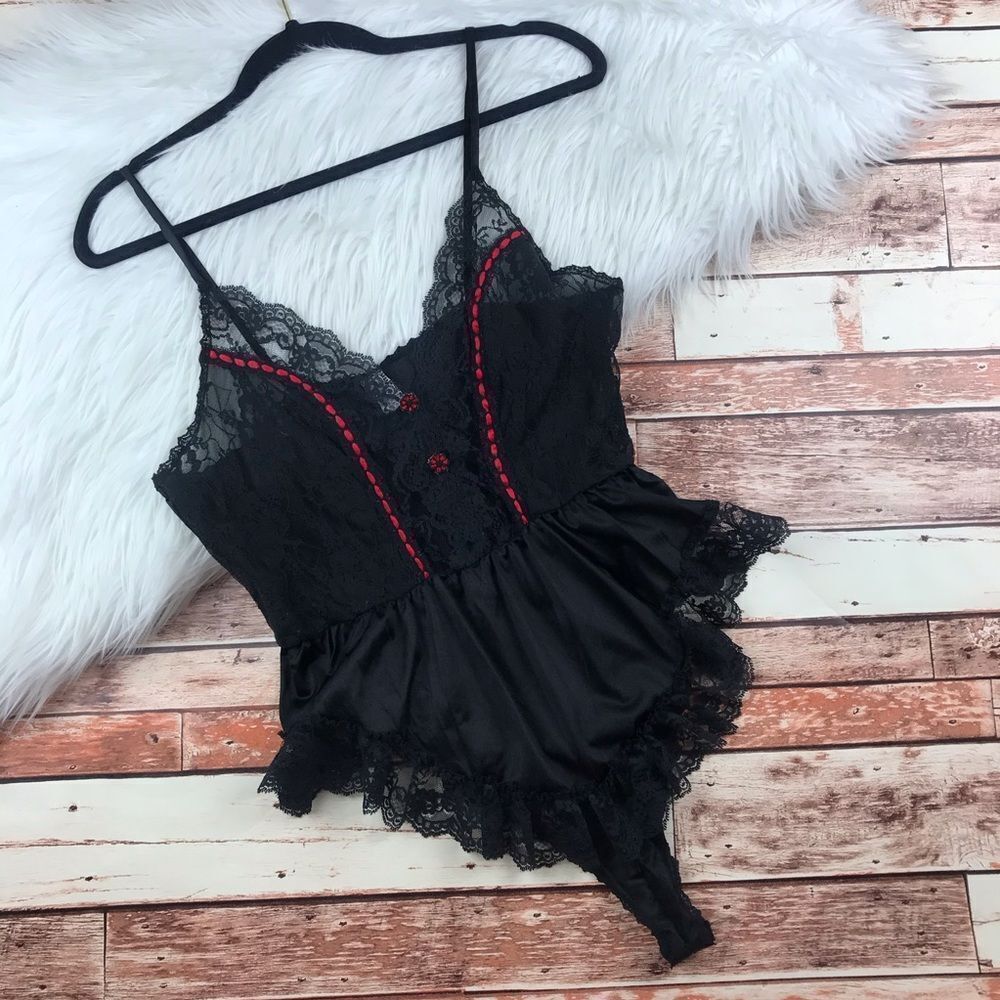 Vintage 1980’s bodysuit lingerie one piece lace